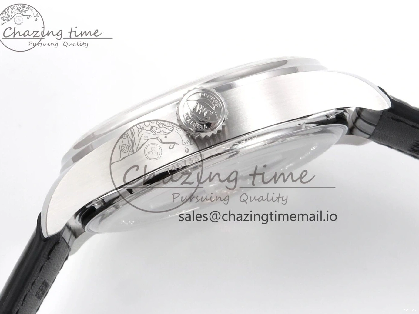 MIROTIME 0308 OnTrend Portugieser Automatic 42mm SS APSF 1:1 Best Edition White RG Dial on Black Leather Strap A 7010